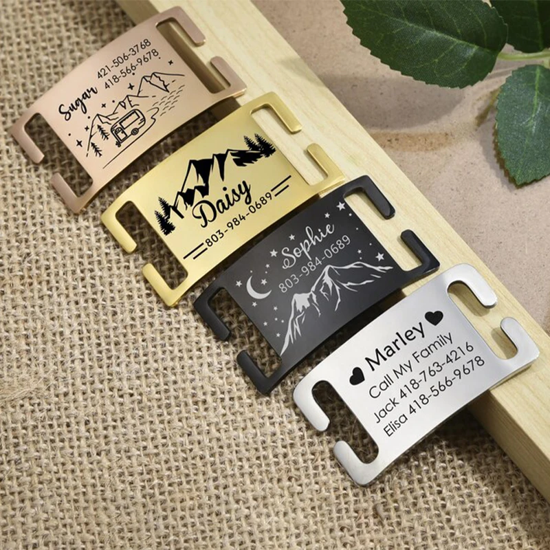 Curved Dog Cat Id Tag Personalized Silent Collar Tag Pet Address Tag Customized For Stainless Steel Free Carvings Any You Want