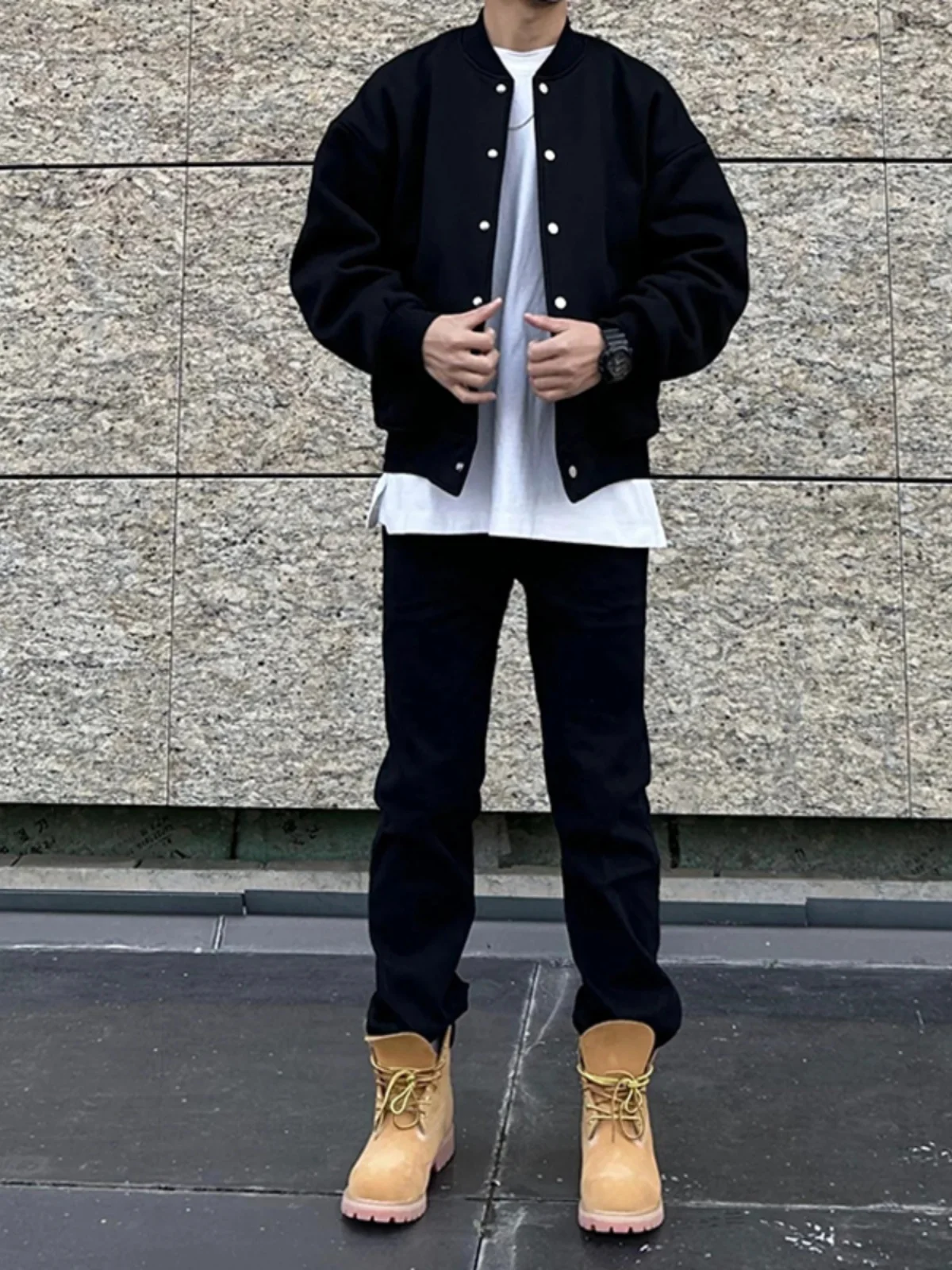 

Black Fleece Lined Thick Straight Leg Jeans for Men Winter Style Boots Friendly Wear Resistant Cotton Polyester Blend