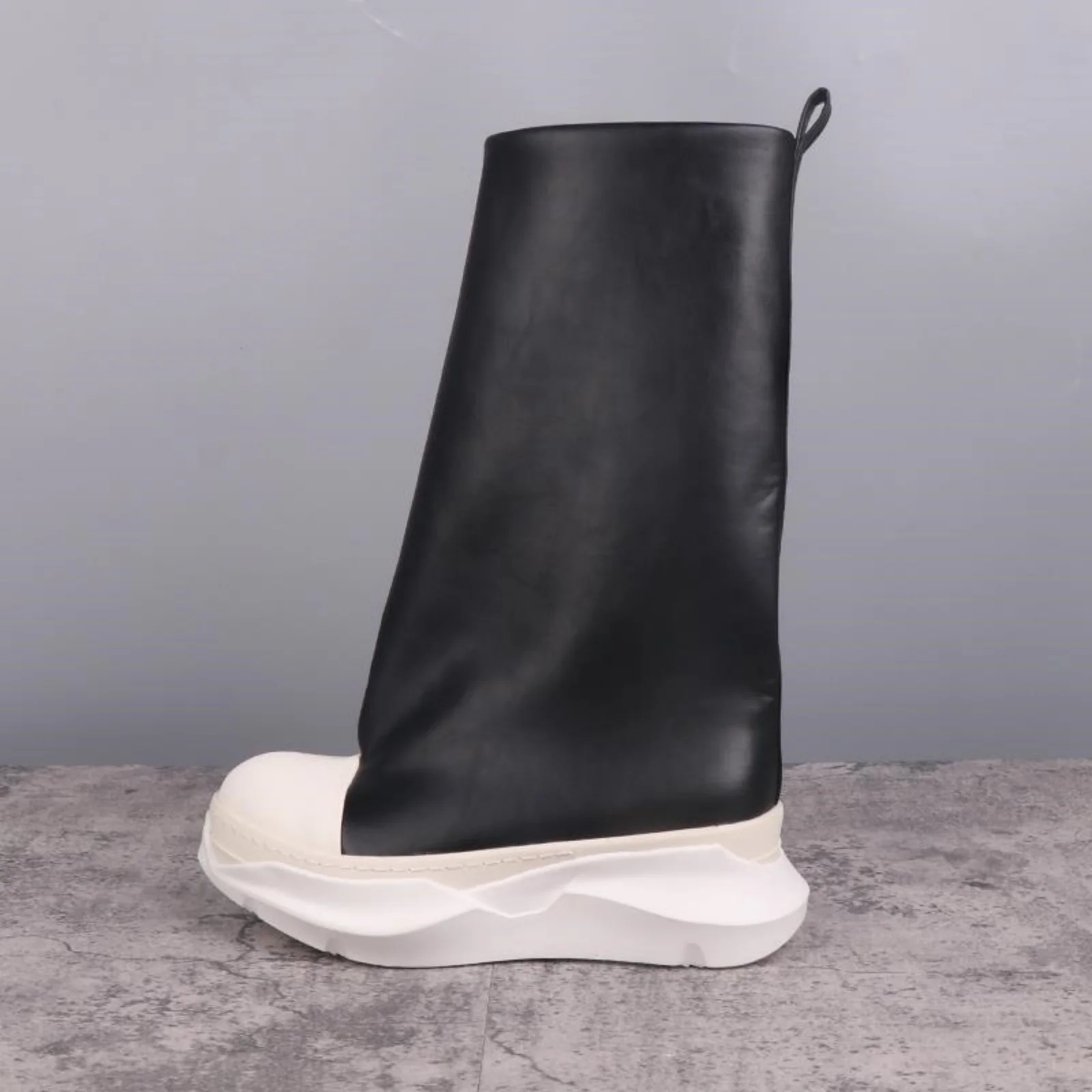 New Fashion design Women and Men Elephant leg boots leather funky casual boots Trendy designer RO Punk Goth High top shoes