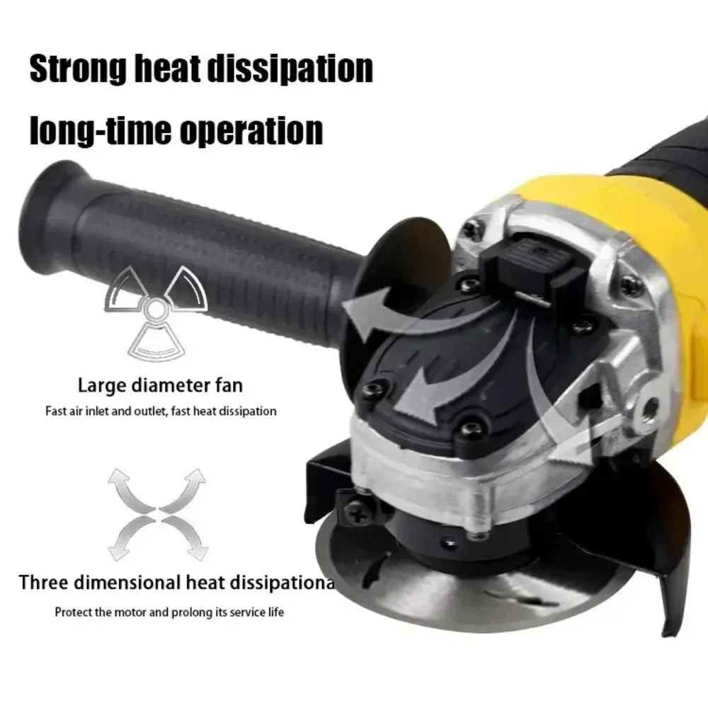 Brushless Angle Grinder for Dewalt 18V 20V Battery 4 Speed Cordless Grinder Polisher Cutting Woodworking Tools