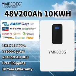 100% Full Capacity 48V50Ah/100Ah/200Ah Brand New Grade A LiFePO4 Battery Pack 10KWh Built-in BMS Solar Power Energy Storage