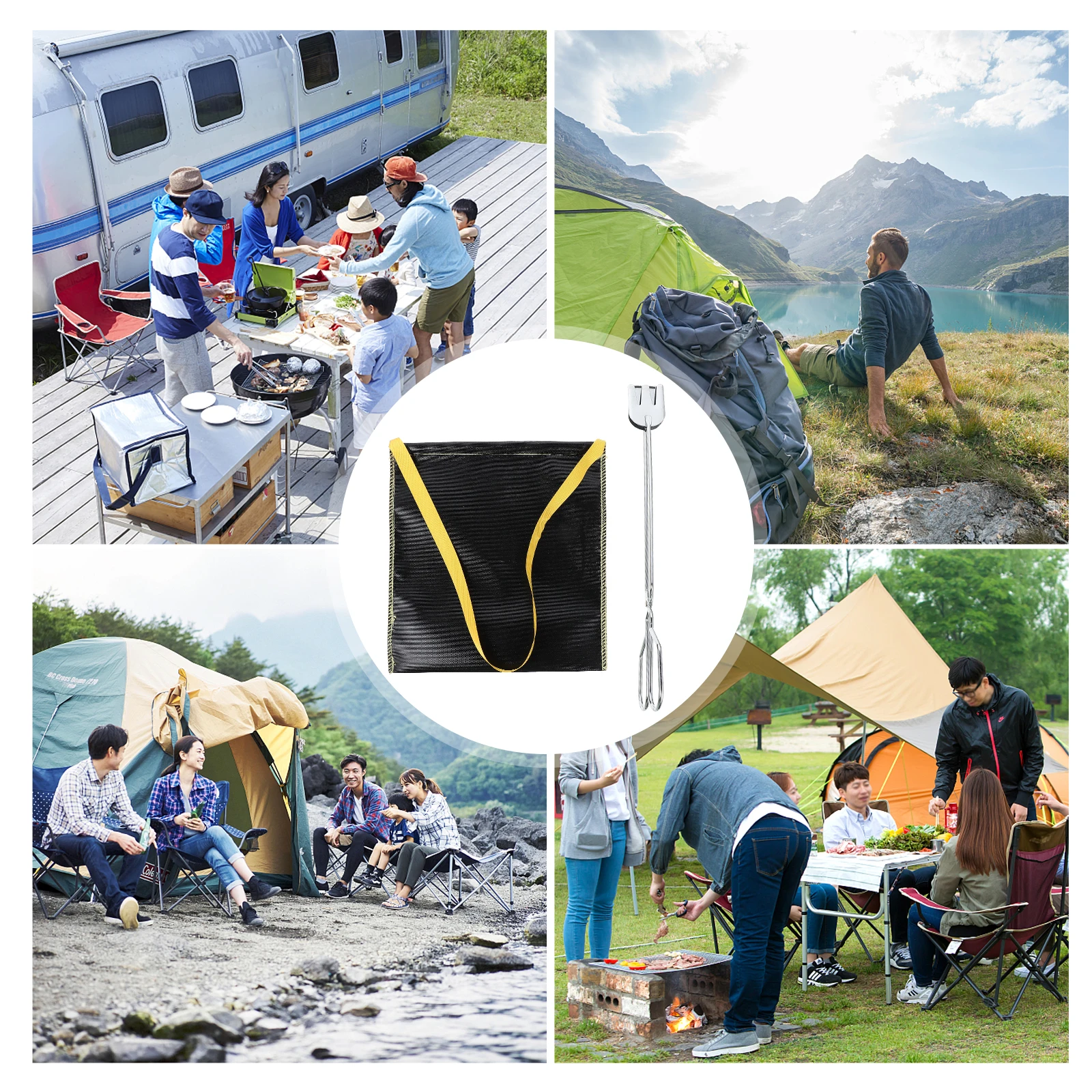 

Flame Retardant Carbon Ash Storage Bag for Barbecue Camping Outdoor Fireproof Waterproof Galvanized Iron Charcoal Pouch