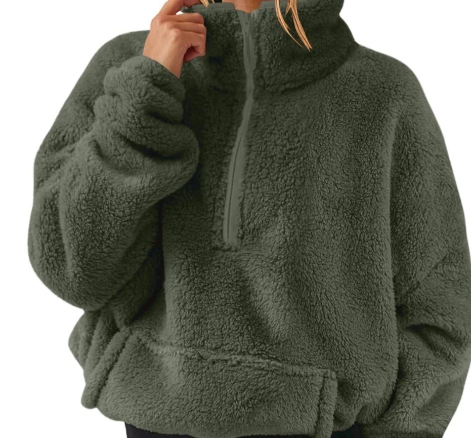 

Winter Loose Warm Sweatshirts 2025 Fashion Lapel Long Sleeve Hoodies Elegant Classic Solid Top Female Clothing