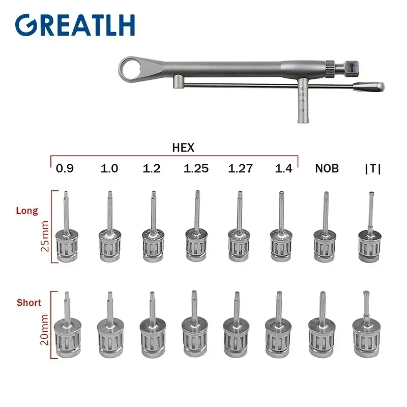 GREATLH Dental Universal Implant Torque Screwdriver Wrench Prosthetic Restoration Ratchet Kits Dental Tools