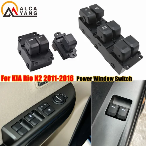 Botón de interruptor de ventanilla eléctrica para Kia Rio K2, 4 puertas, 2011-2016 Rio 3 (2 puertas), accesorios de coche, 93570-4X000