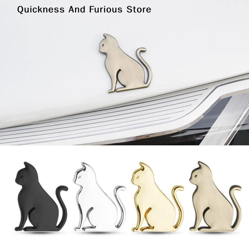 

【MO】Cute 3D Metal Cat Sticker Personalized Cat Car Emblem Originality Car Scratch Covering Decor Car Exterior Decorative Sticker