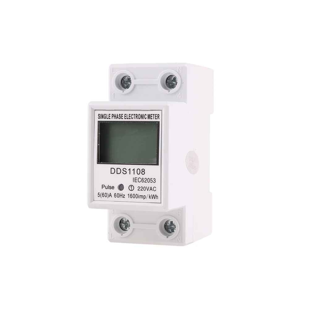 60A 80A Szyna Din Jednofazowy Dwuprzewodowy Cyfrowy Wyświetlacz LCD Zużycie Energii Miernik Energii kWh AC 220V 230V 50Hz/60Hz