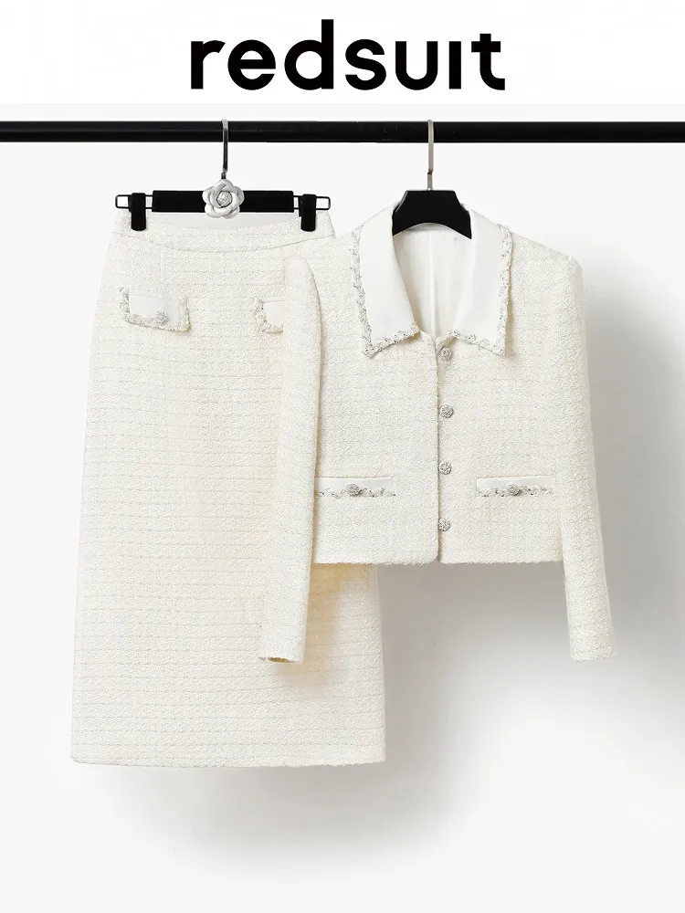 New Gentle cream apricot coat+fashionable half skirt Can customize size