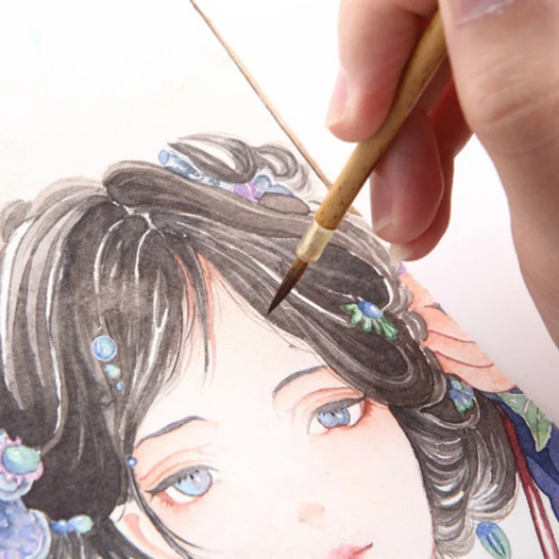 Watercolor Cartoon Painting Scriptliner Brush Small Regular Script Mixed Hair Calligraphy Brush Meticulous Painting Line Draw