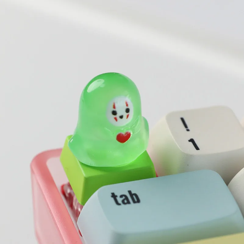 فانتوم لطيف Keycap شفافة Kawaii مضحك الإبداعية واحدة Keycap الراتنج لوحة المفاتيح الميكانيكية Esc لعبة الملحقات الطرفية