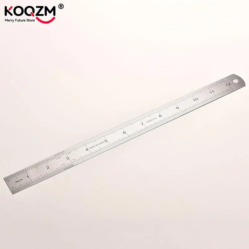 Regla de Metal de acero inoxidable de 30cm, regla métrica de precisión de doble cara, herramienta de medición, papelería, escuela, accesorios de