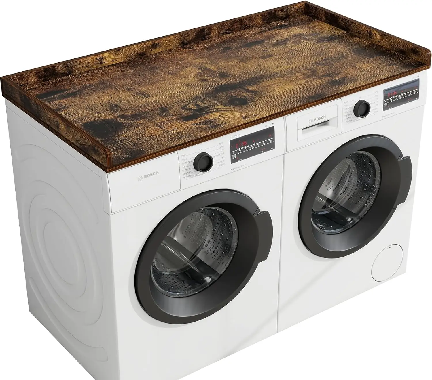 

Washer Dryer Countertop, 54" Width * 27.4" Depth Laundry Room Organization Cover and Shelves
