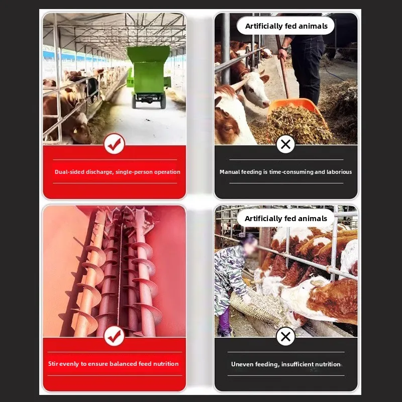 Véhicule d'alimentation électrique à trois roues pour élevage de bétail et de moutons, véhicule d'alimentation pour dispersion de bétail agricole entièrement automatique