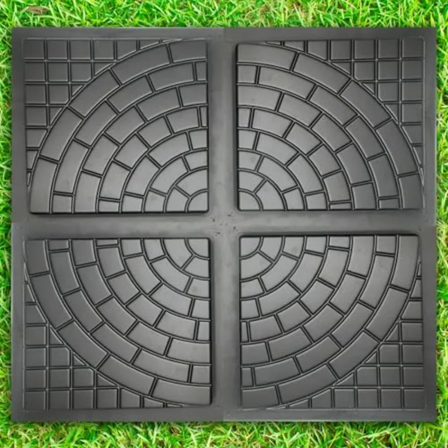 

Plastic Molds Concrete Set Patio Paving Mold 4 pcs - Big Beautiful Pathmaker Precast Concrete Molds and Forms Stampcrete for Wa
