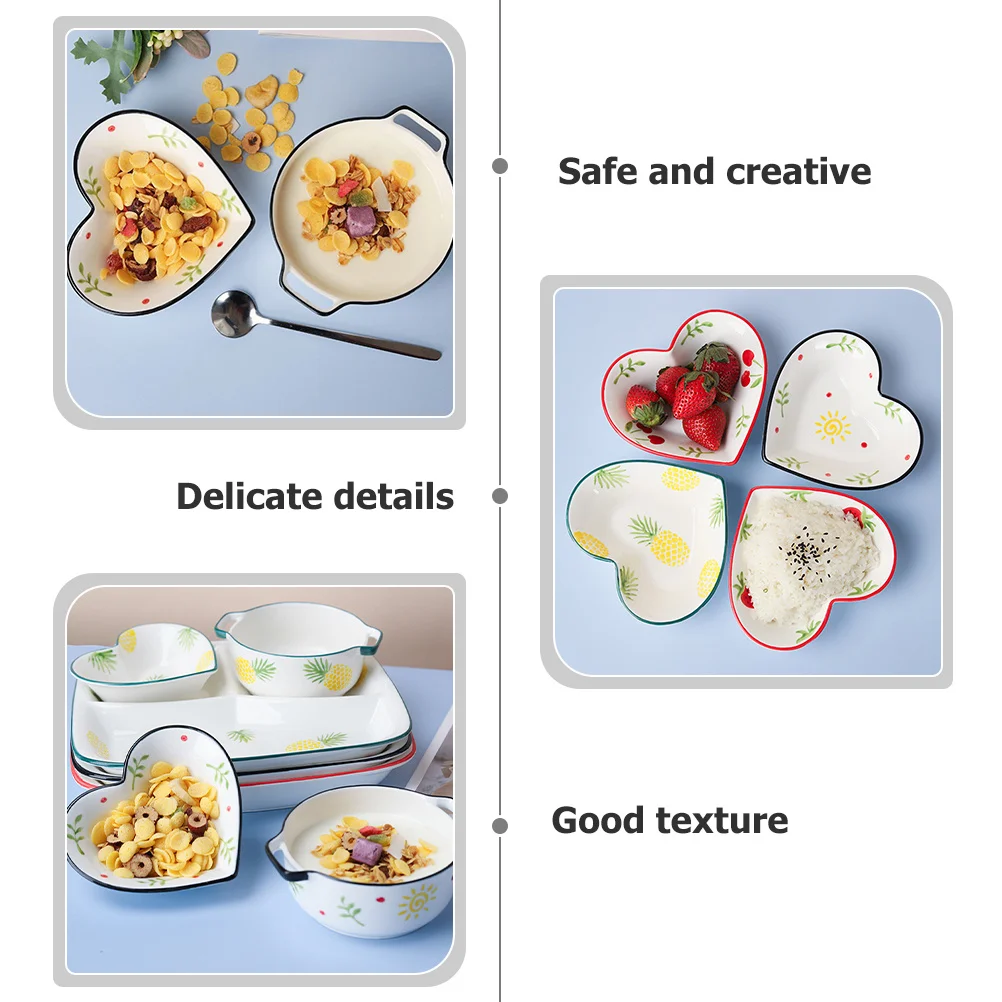 

Ceramic Heart Shape Candy Bowl Snack Container Food Storage Tray Fruit Plate Serving Food Bowl Dried Fruit Tray