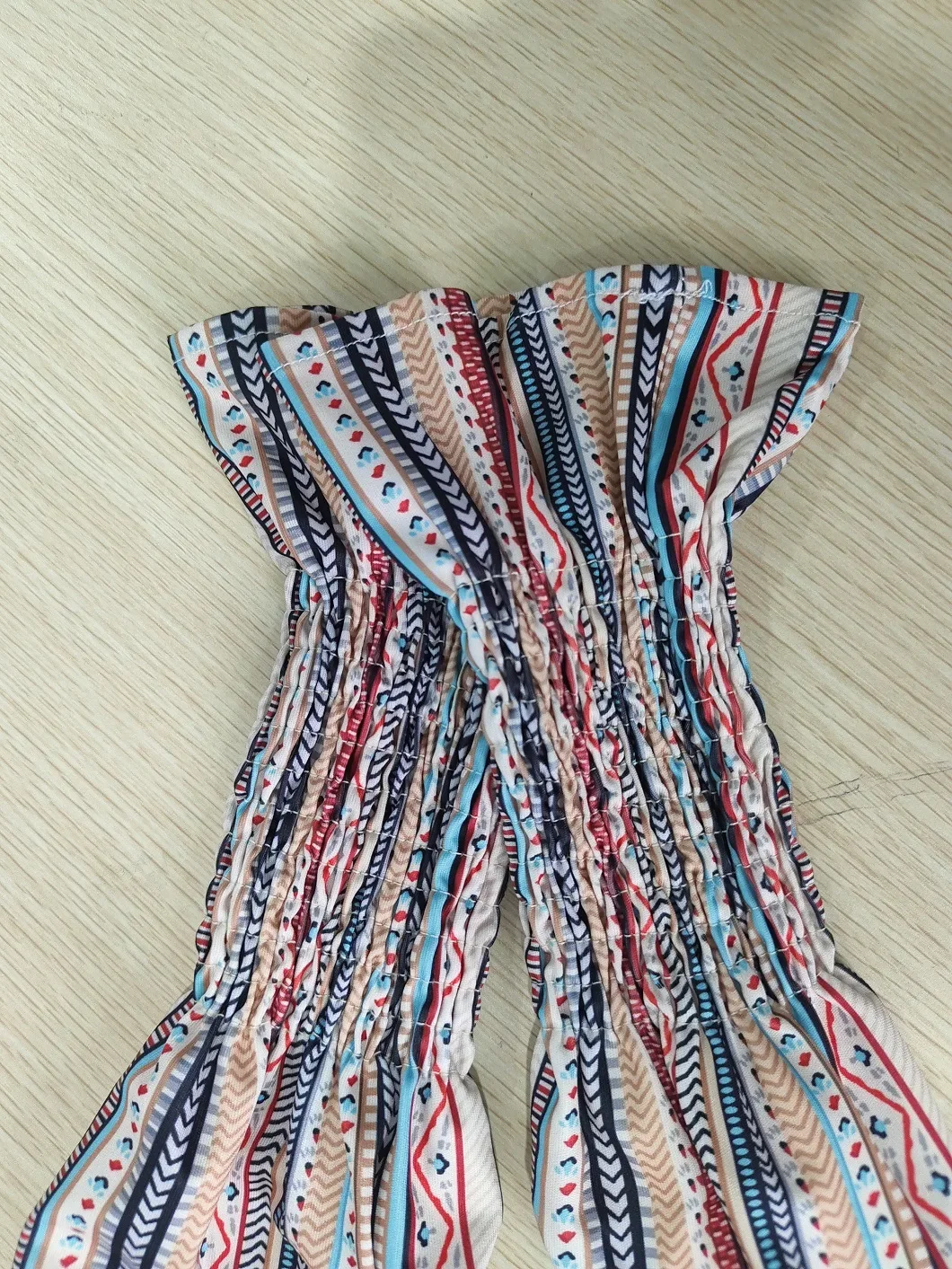 TW536 Hot-selling Casual Temperament Women's One Shoulder Boho Dresses Women's Striped Pleated Dress