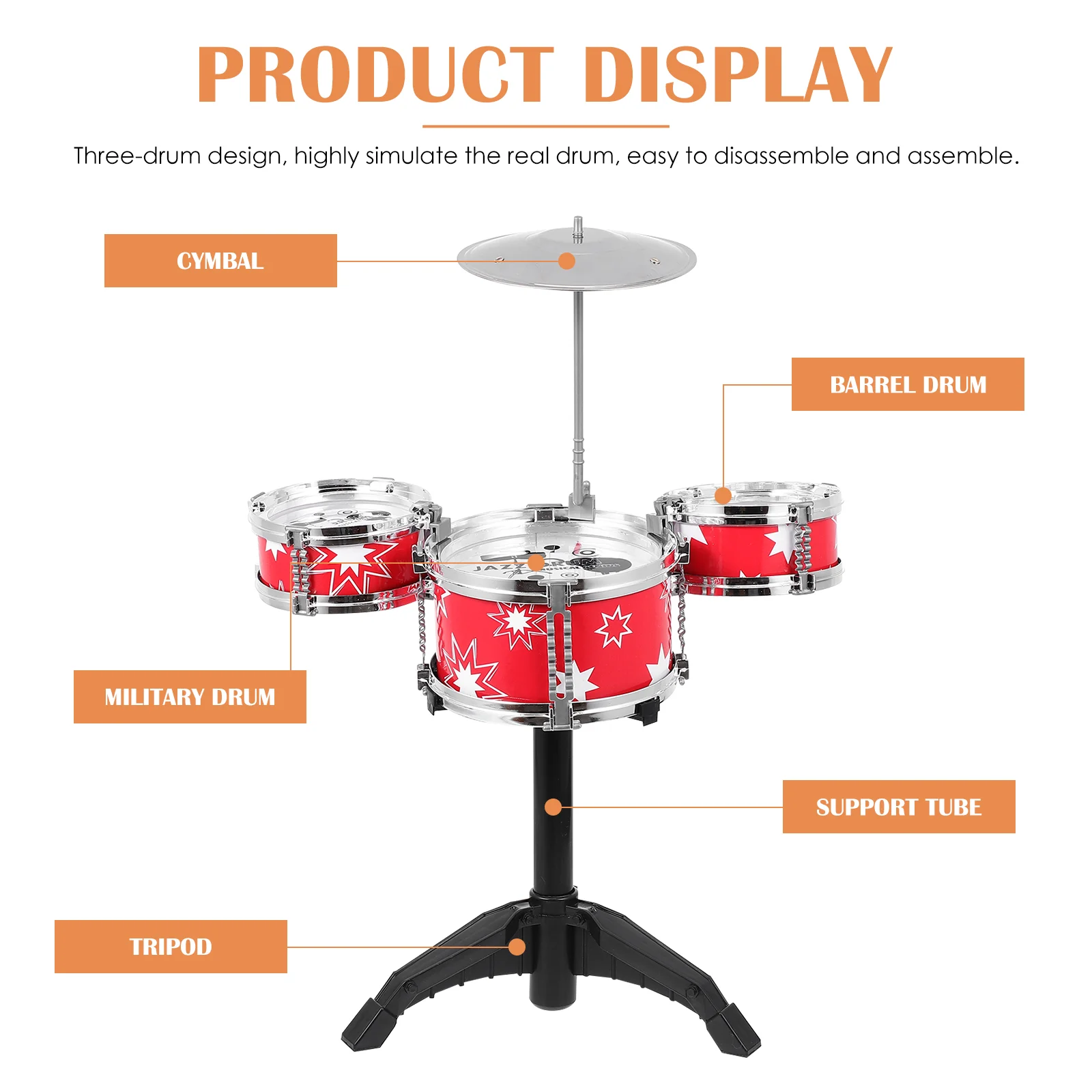 Children's Drum Kit Babies Toys Infant Baby Musical Instrument Educational for Suite