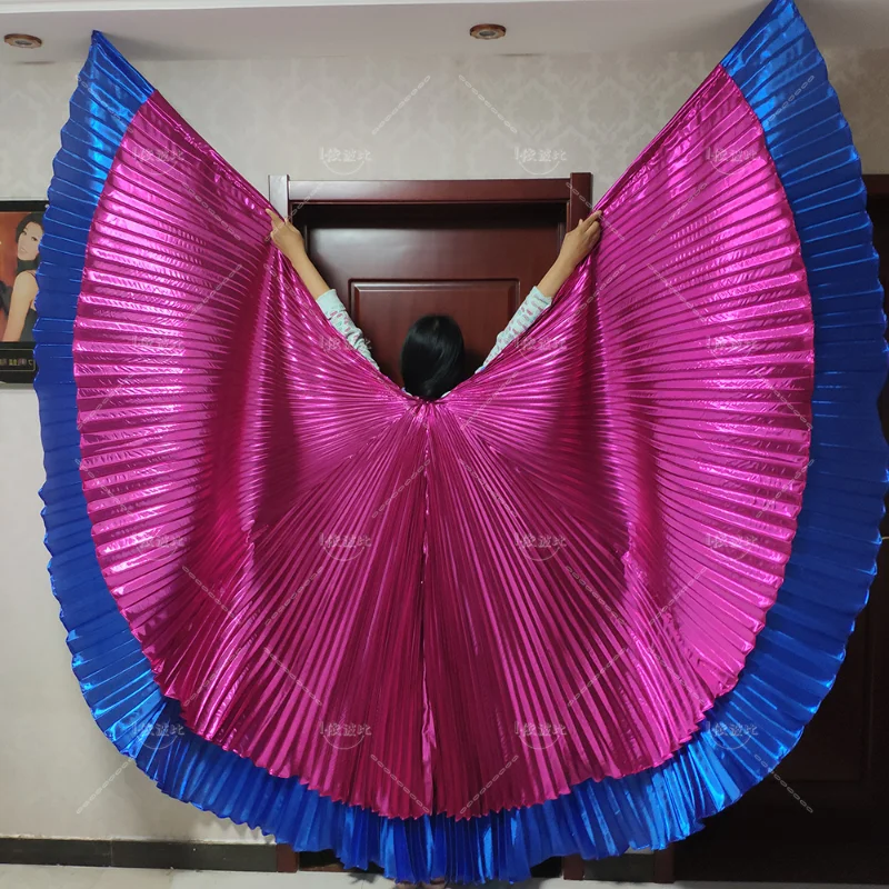 Isis Wings Egyptian Belly Dance Wings Carnivals Festivals Cosplay Fairy Wings New Unique Two-color Stitching Dance Wings+Sticks