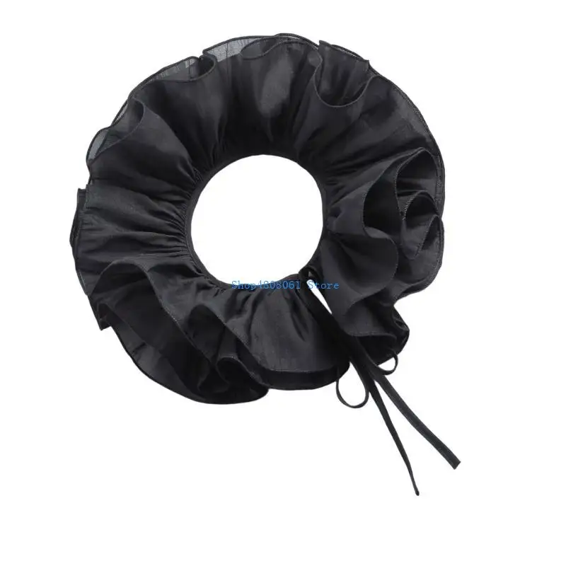 T3LC gotische kanten kraag Halloween-accessoire voor volwassenen kinderen cosplay ademend polyester