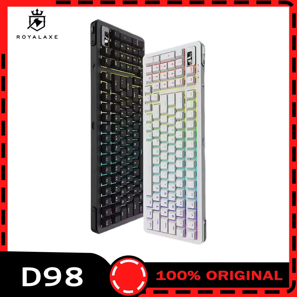 

Royal Axe D98 Mechanical Keyboard Tri Mode Bluetooth Wireless Rgb Backlight Customized Gaming Keyboard Pc Accessories Gamer Man