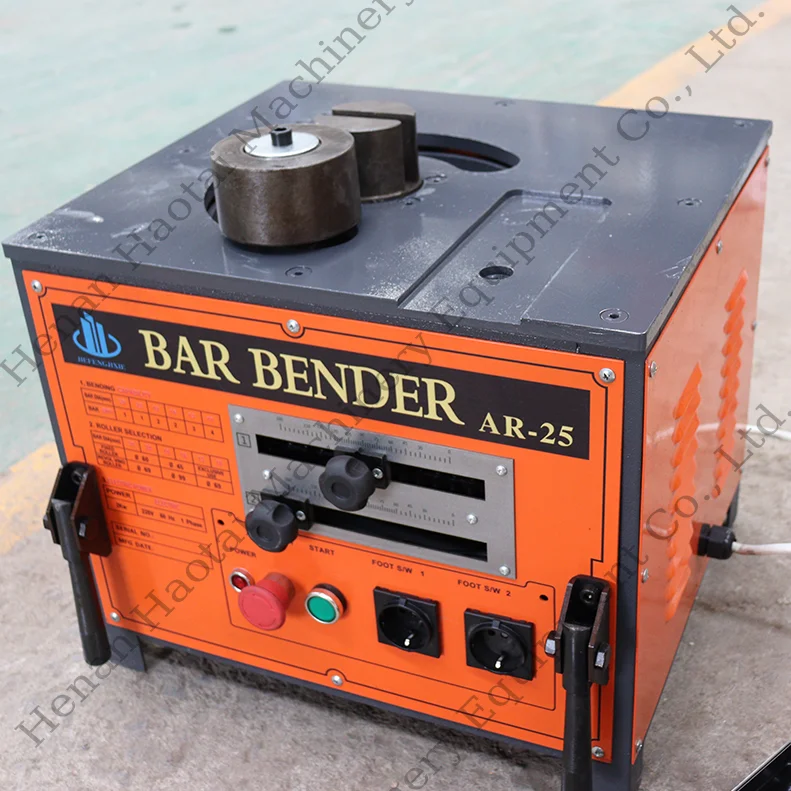 Popular Semi-Automatic Rebar Bending AR-25 Hydraulic Rebar Bender 6-25Mm Steel Bar Bending Machine
