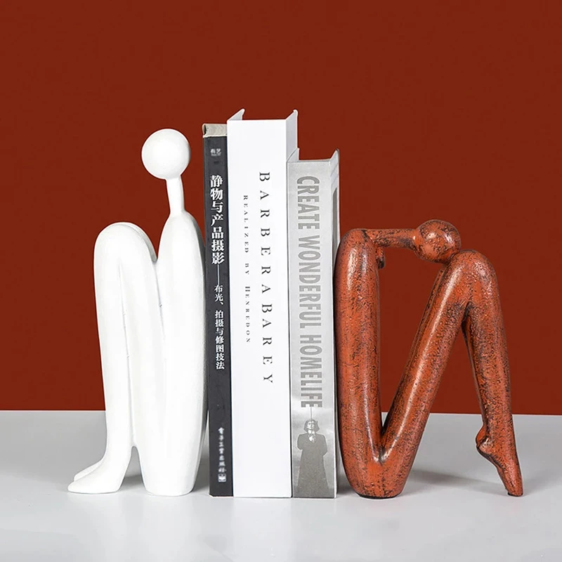 Bookends Sculpture Decorative Statue Decoration Home Decor Ornaments For Modern Art Gold Abstract Figures Decoration Desk Table image 3