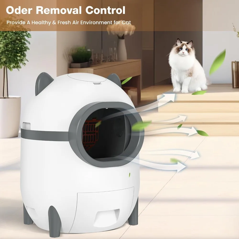 

Self Cleaning Cat Litter Box Odor Removal Automatic Large Capacity Automatic Cat Litter Box Closed Tray for Cats Toilet Pets Pet