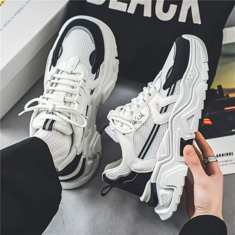 

Men's 2026 Summer Chunky Dad Sneakers Breathable Mesh Height Increasing Casual Running Shoes Thick Sole Versatile Sport
