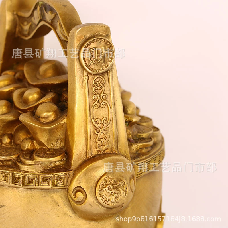 Cast Iron Money Bucket Ornament Home Living Room Entryway Craft Office Cashier Counter Company Opening Gift