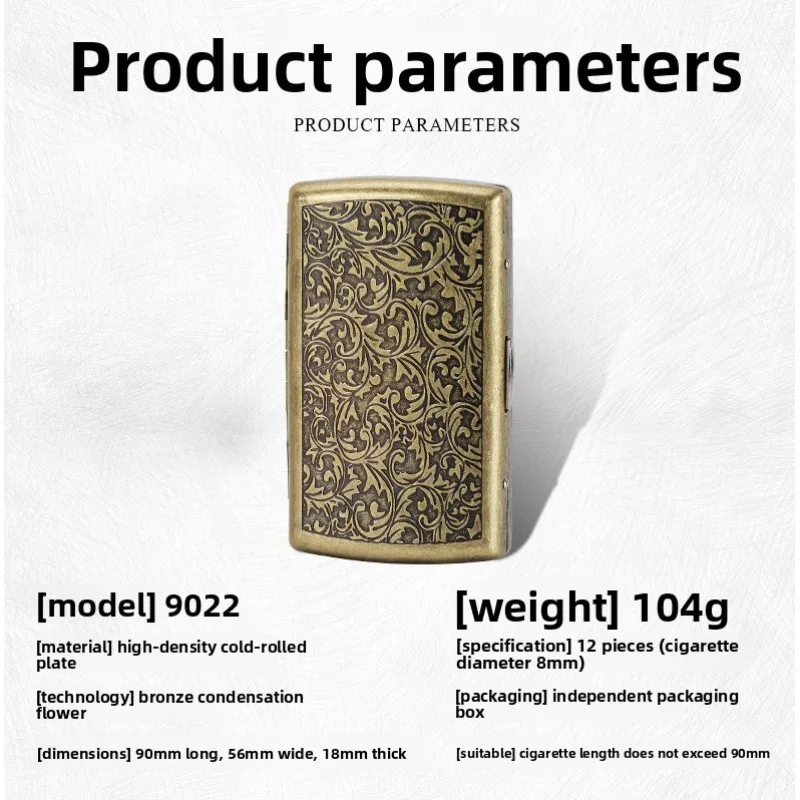 New retro pattern cigarette box 12 pack portable Men flip up Metal Pressure Resistant Moisture Proof Cigarette case Smoking Tool