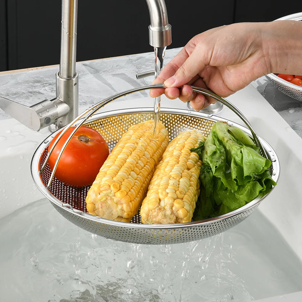 Tamale Steamer Pot with Handle (large Size 255cm) Kitchen Steaming Basket Round Cooling Rack Silver Stainless Steel