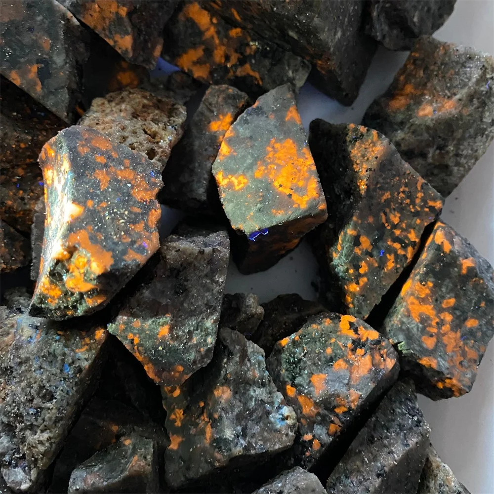Natural American Yooperlites Flame Stones Fluorescent Stone Energy Reiki Specimens Aquarium Home Room Decor Gems Crystal