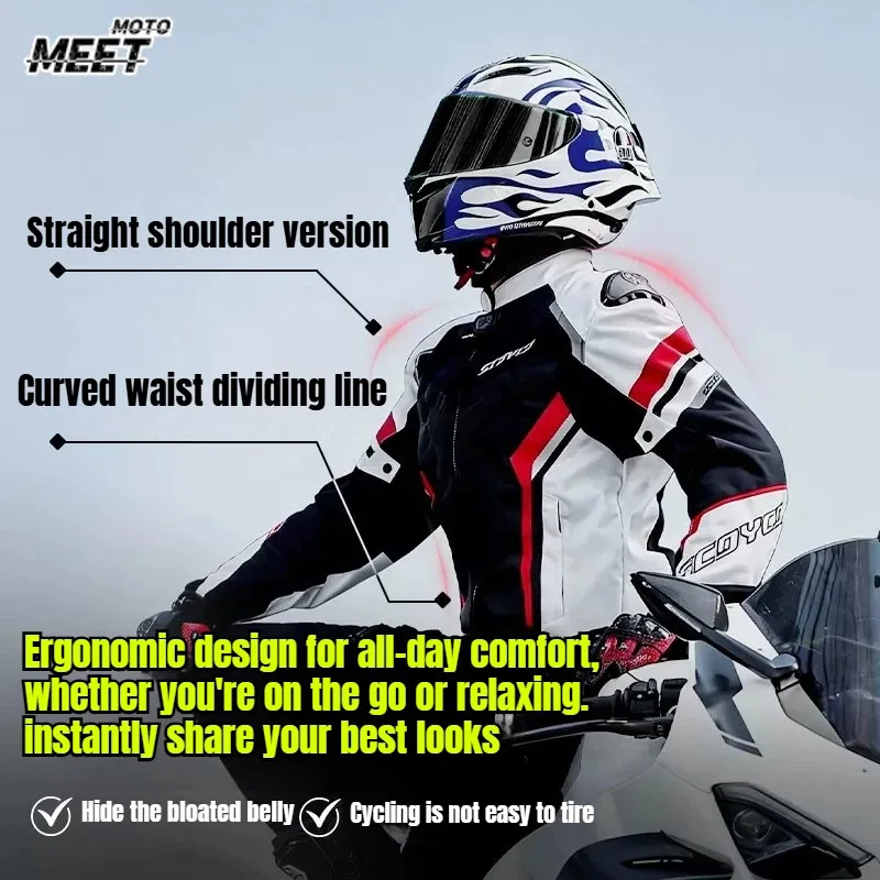 Spring and Summer Motorcycle Riding Suit CE Grade Protective Anti-drop Locomotive Suit Mesh Breathable Cool Cruise Rally Suit
