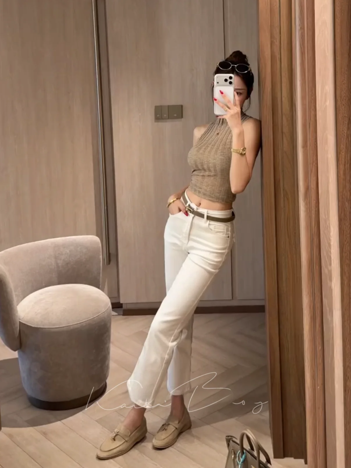Slimming High Waist Straight Leg Jeans American Style Small Size Illusory Hip Enlarging Nine Points Slimming Summer Butt Lift...