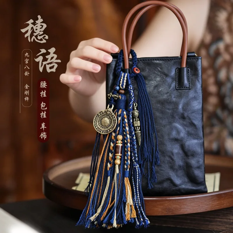 Exquisite Handcrafted Tibetan Style Braided Tassel Pendant Charm for DIY Beads Bracelet Bags Keychain Purse Hanging Ornament