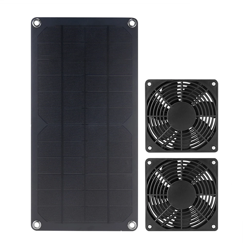 

20W 12V Solar Panel ChargeDual Exhaust Fans Chicken Dog Cat Solar Airflow Fan Solar Panels Kits Alternative Energy Supplies