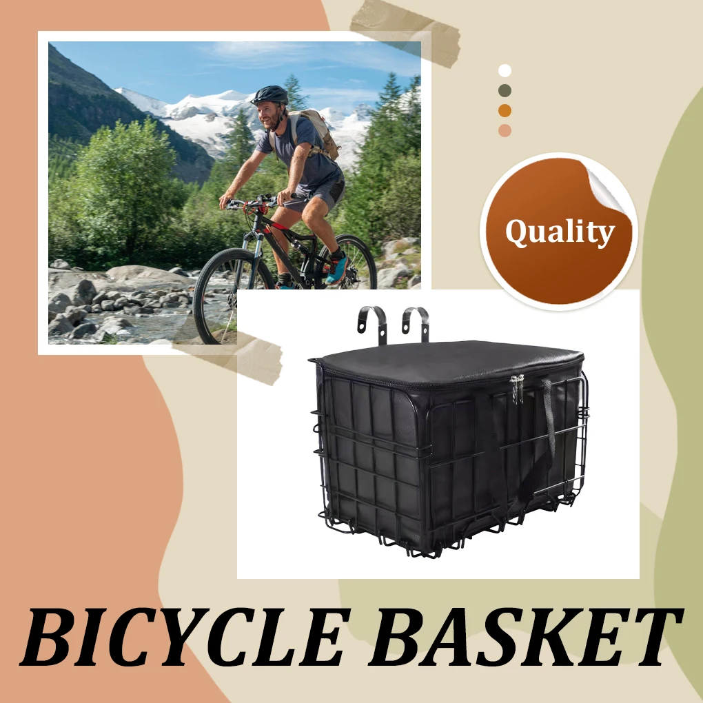 Cycling Luggage Carryings Bicycle Rear Hanging Basket Bike Carryings Iron Casing Pouch Foldable Metal Wire Basket Front Bag