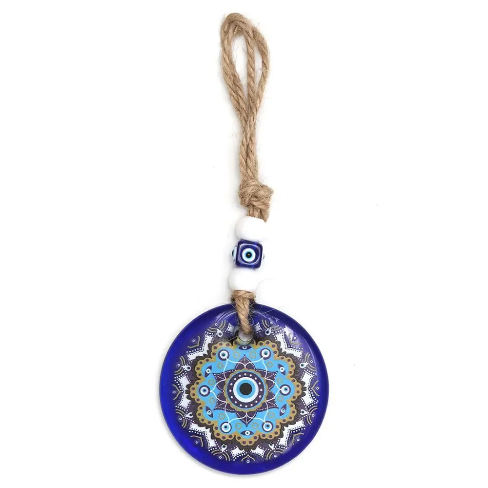 Blue Eye Lucky Eye Keychain Turkey Hand of Fatima Lucky Eye Pendant Glass Bead Decoration Car Hanging Charm Couple Gifts