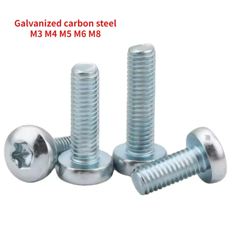 M3 M4 M5 M6 M8 8.8 Grade Galvanized Pan Head Internal Plum Blossom Screw GB2672 Round Head Flower Shaped Groove Anti-theft Bolt