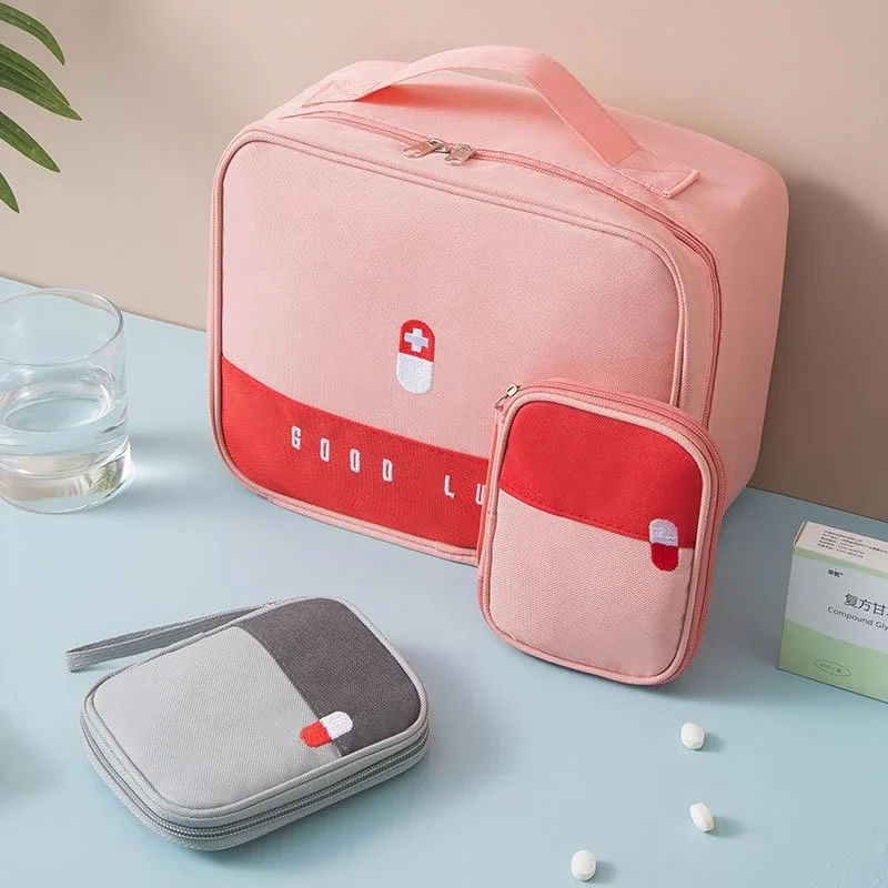 Home Family First Aid Kit Bag Large Capacity Medicine Organizer Box Storage Bag Travel Survival Emergency Empty Portable