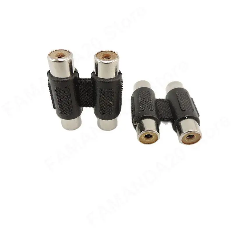 Double row Dual RCA Female to RCA Female audio and video connection AV plug connector extension conversion M2