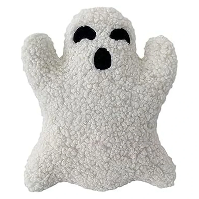 1 Piece Halloween Decor Ghost Pillow Cute Ghost Plush Ghost Shaped Pillow White & Black 16 In Ghost Stuffed Animal