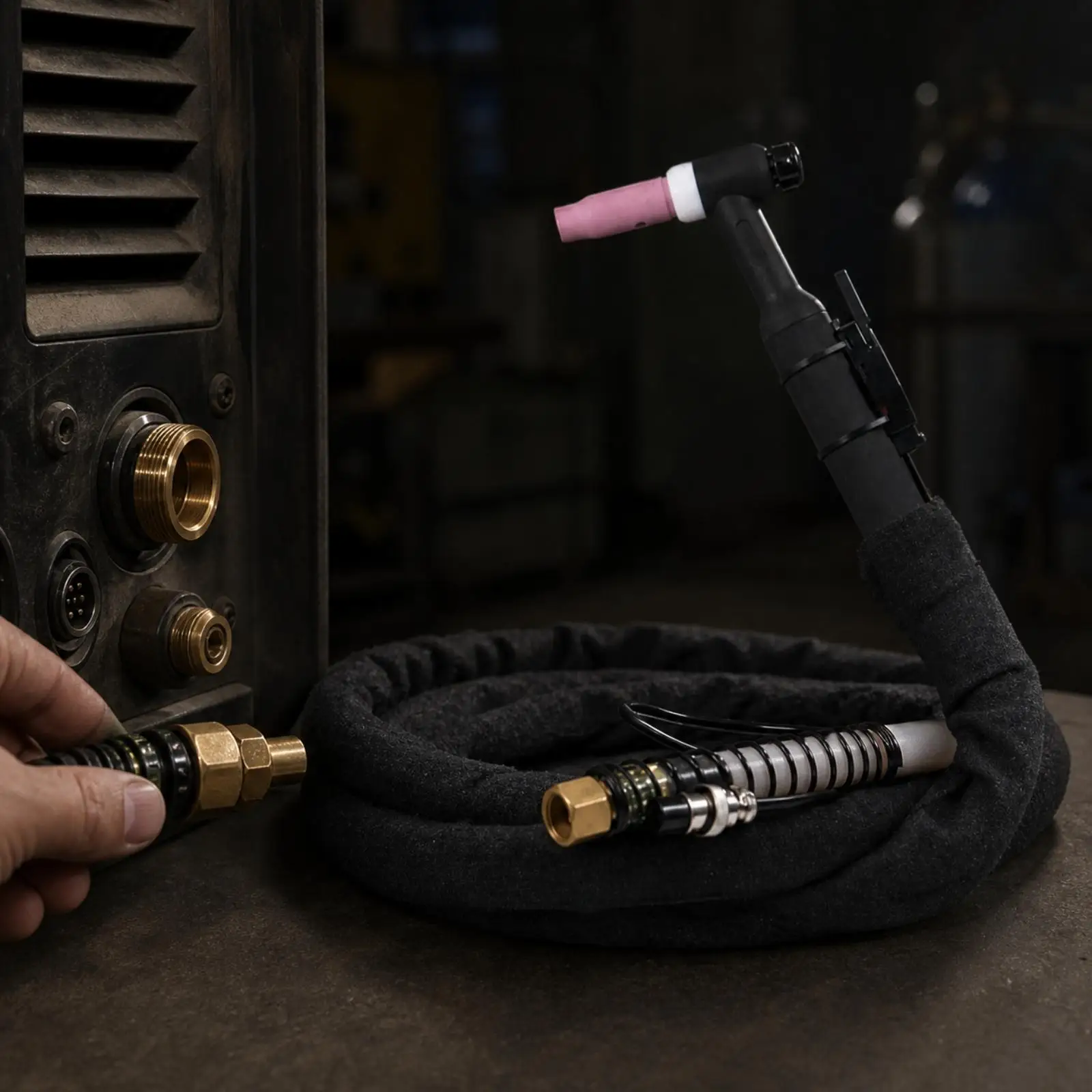 TIG Fabrication Torch with Nut Connector Air-Cooled WP-26 Fabrication Torch Welder Heat-Resistant High-Frequency for Welders