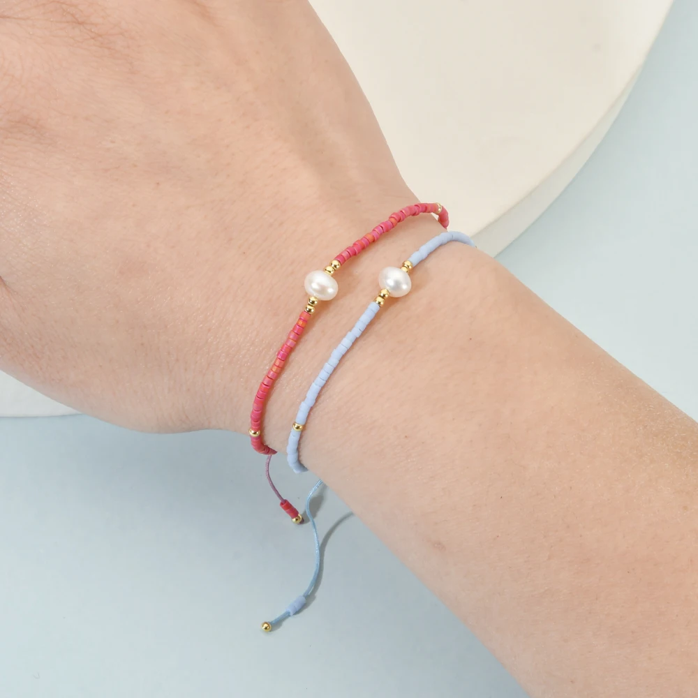 ZMZY Fashion Jewelry Women Bracelet Freshwater Pearl Miyuki Bracelet Seed Beads Bracelet Adjustable Sister Birthday Boho Gifts
