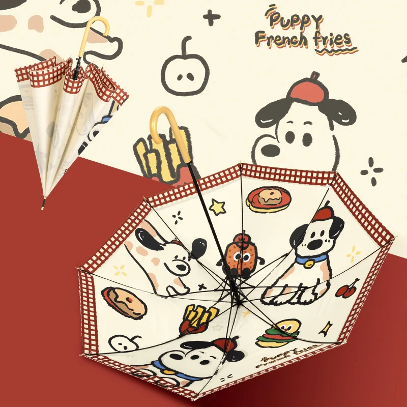 

Прочный двухслойный зонт с длинной ручкой для девочек, ветроустойчивый, милый, с крючком, прямой, усиленный зонт для студентов