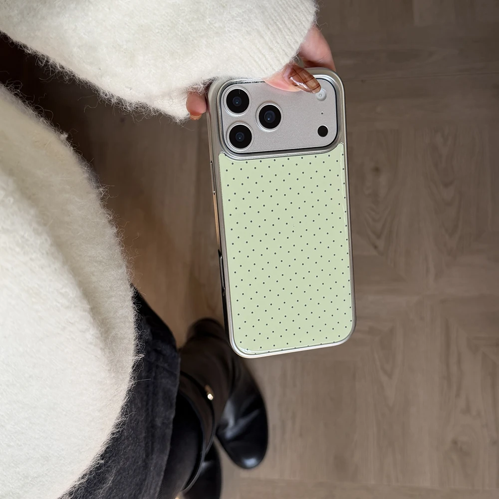 Koreanische INS Polka-Dot-Muster, galvanisierte Silber-Handyhülle für iPhone 17 Promax 18 13 14 15 16 Pro Max, stoßfeste Schutzhülle Funda – Detail 20