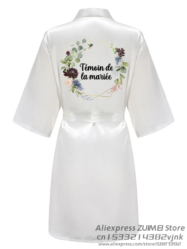 Robe de Soirée en Satin à Imprimé Floral Personnalisé, pour Équipe de Mariée, Patients, Demoiselle d\'Honneur, Cadeau