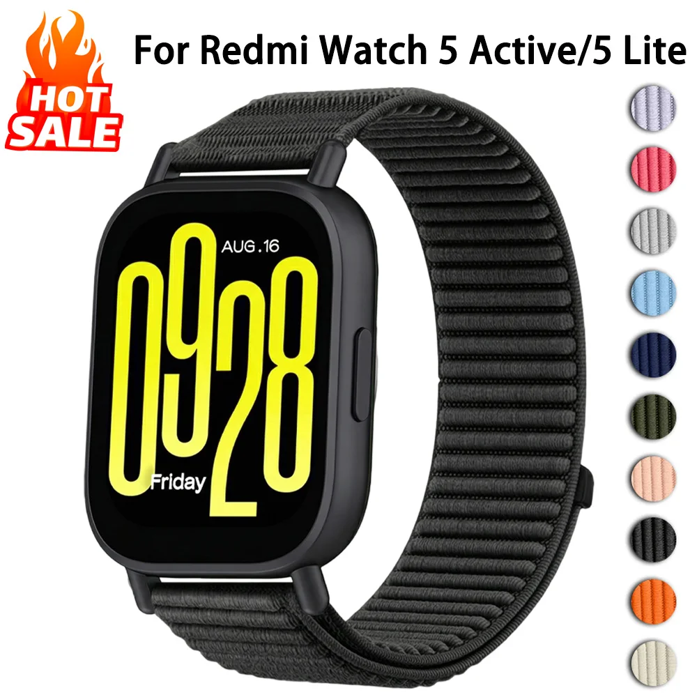 Correa de 22mm para Redmi Watch 5 Active/5 Lite, accesorios para reloj inteligente, correa deportiva de nailon, pulsera Redmi Watch 5 Lite/Active
