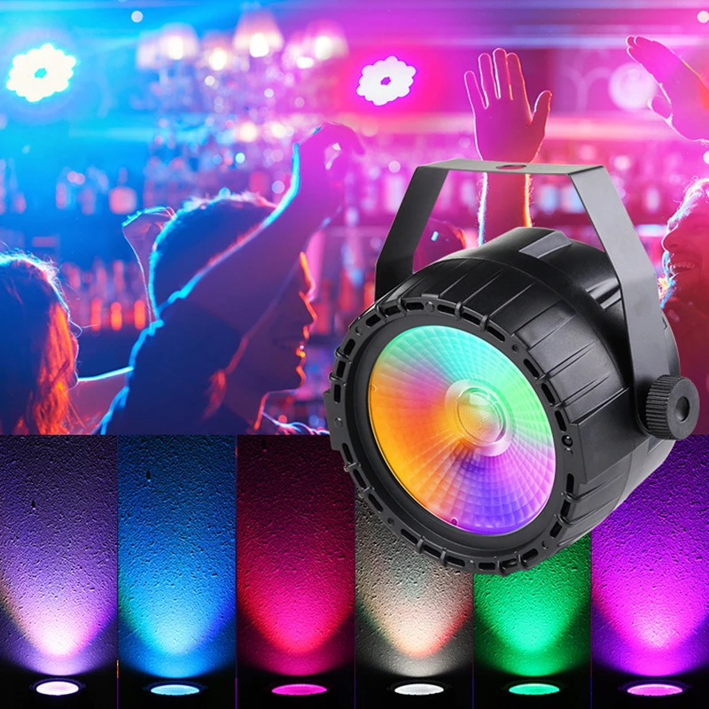 Full Color Remote Control 6in1 COB LED Par Light Birthday Party Bar Club Wedding LED Par Light COB 30W Plastic DMX Stage Light