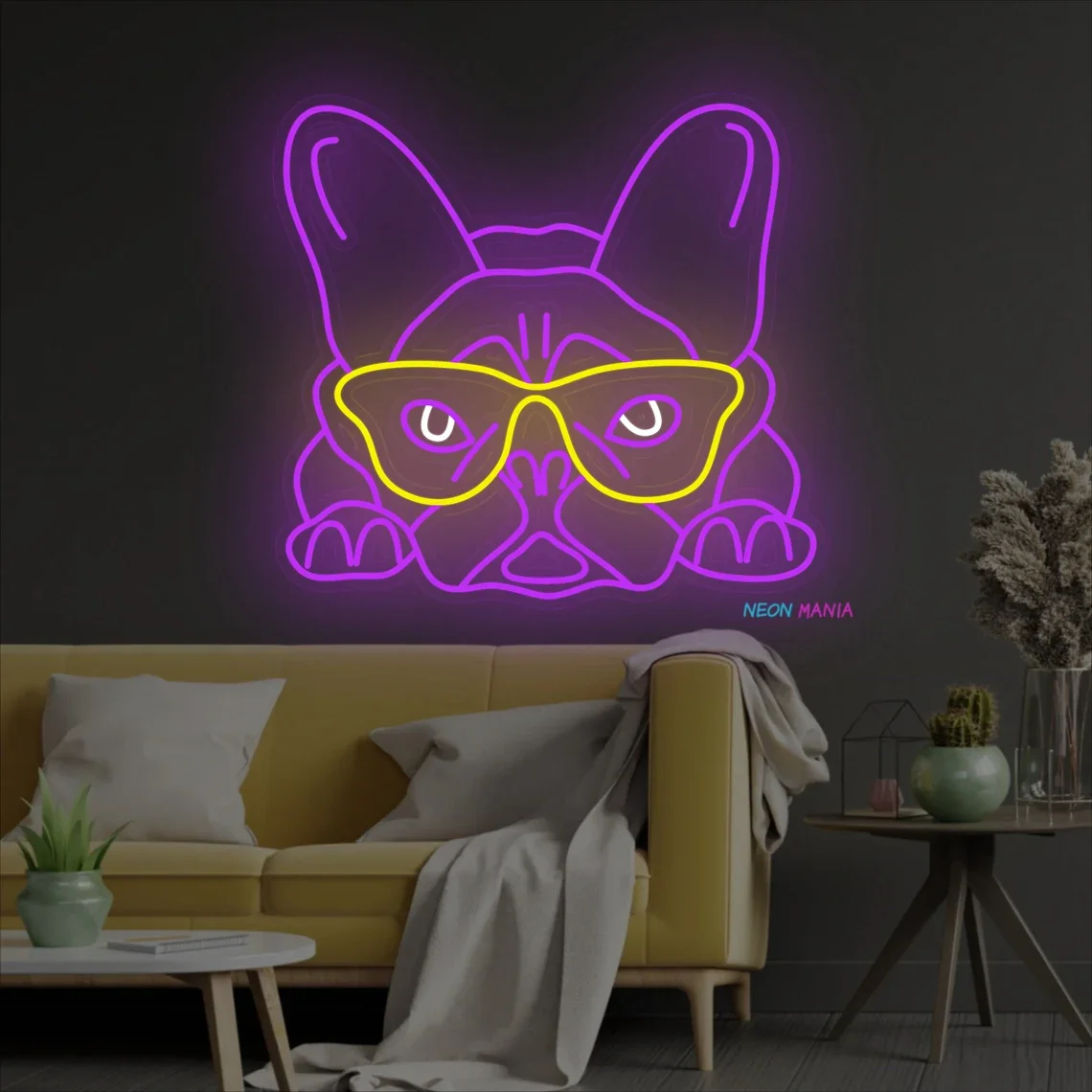 Imagem -06 - Sinal de Néon de Buldogue Francês Sinal de Néon Sinais de Animais Sinal de Néon Personalizado para Animais de Estimação Quarto Decoração da Parede do Cão Sinal de Néon Presente para Amigos